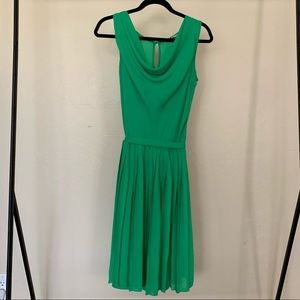 Banana Republic Green Cowl Neck Pleated with Tie